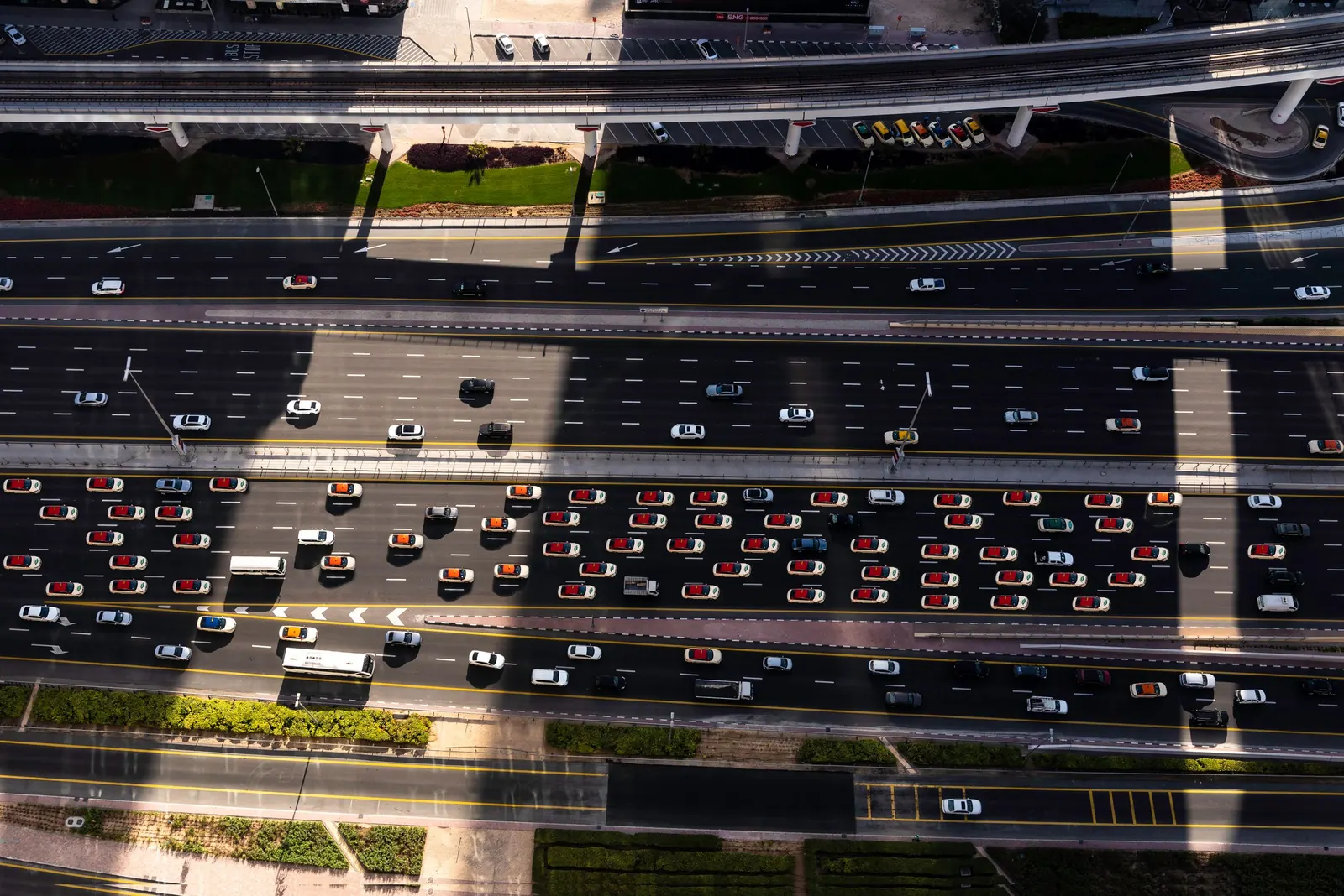 City traffic seen from above